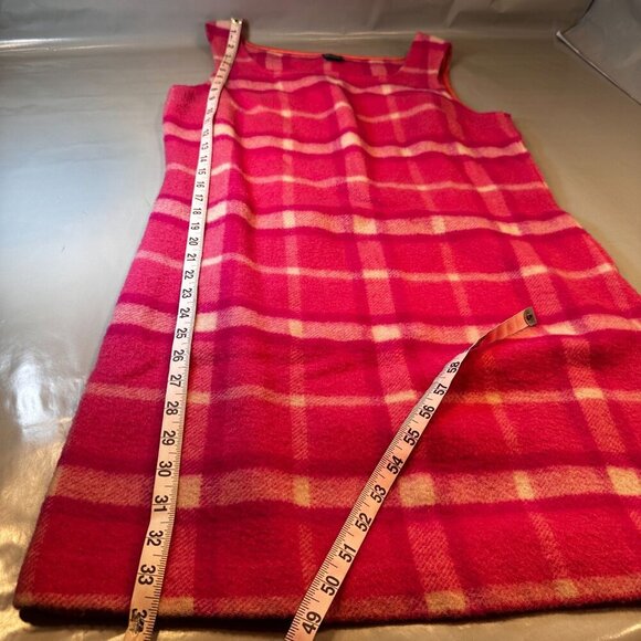 United Colors Benetton Dress Womens Blue Family Italy Wool Windowpane Plaid - Picture 10 of 14